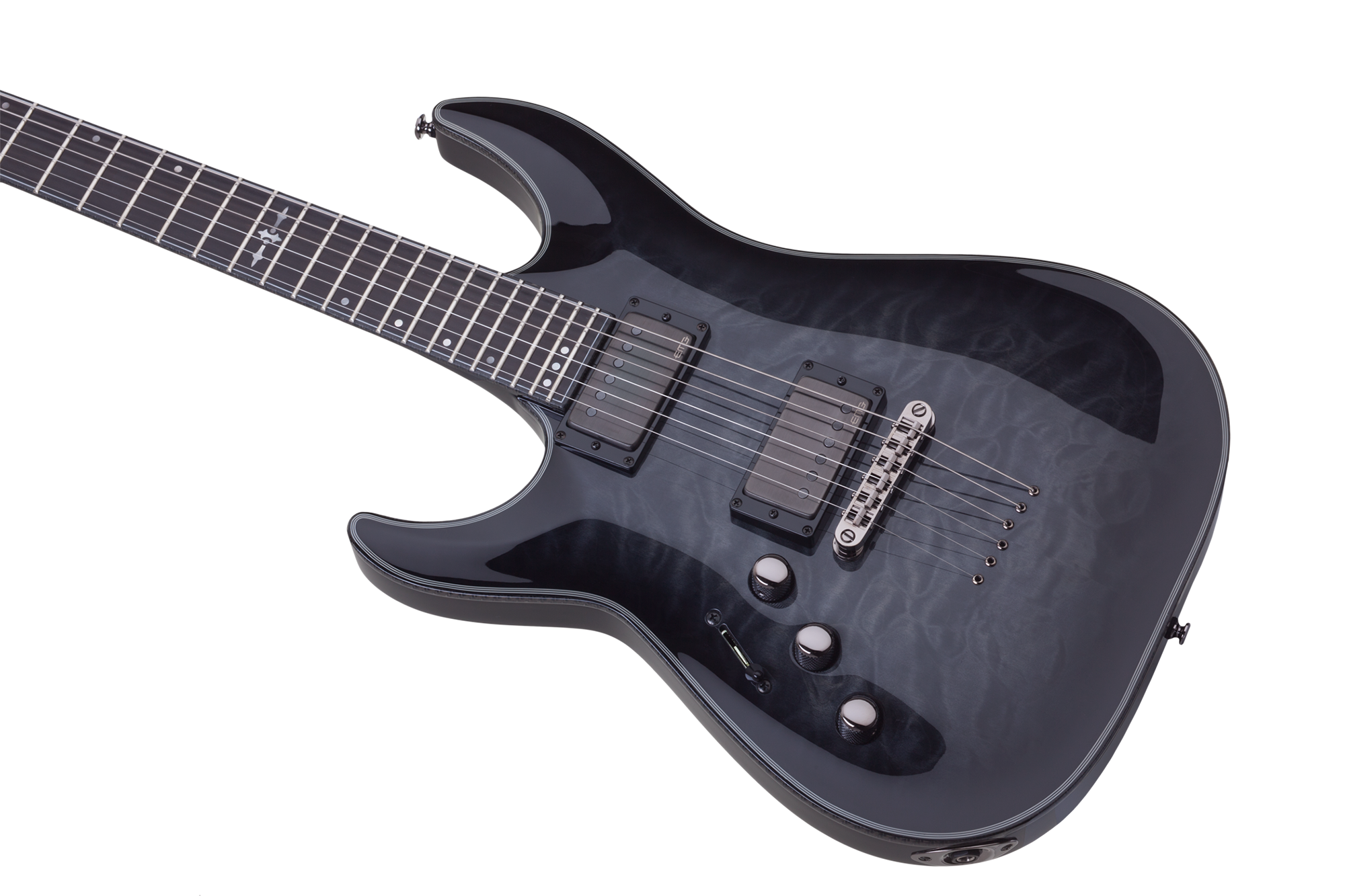 Schecter Hellraiser Hybrid C-1 LH Trans Black Burst