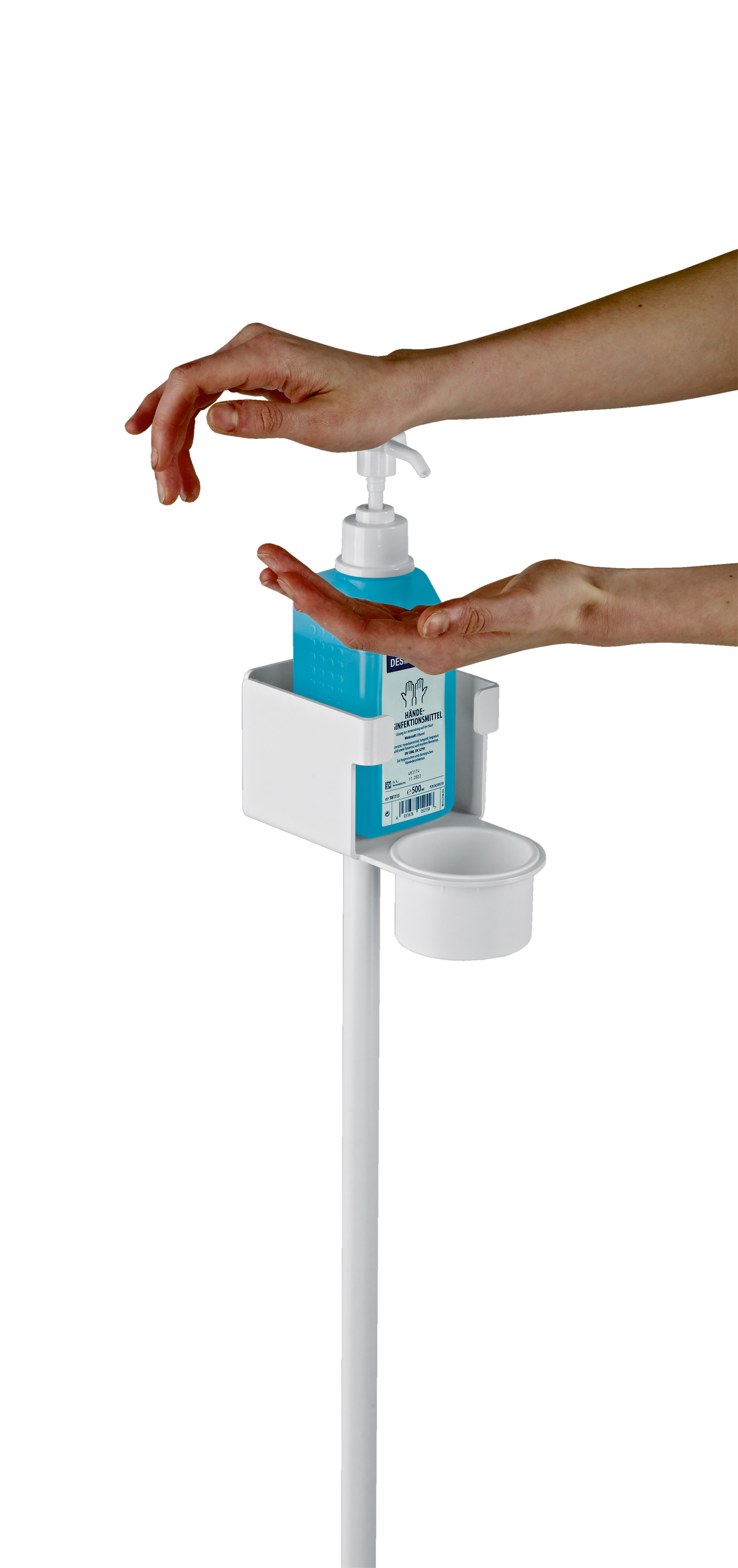 K&M 80300-000-76 Desinfektionsmittelständer weiß