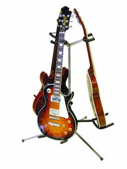 DIMAVERY Gitarrenständer 3fach, chrom