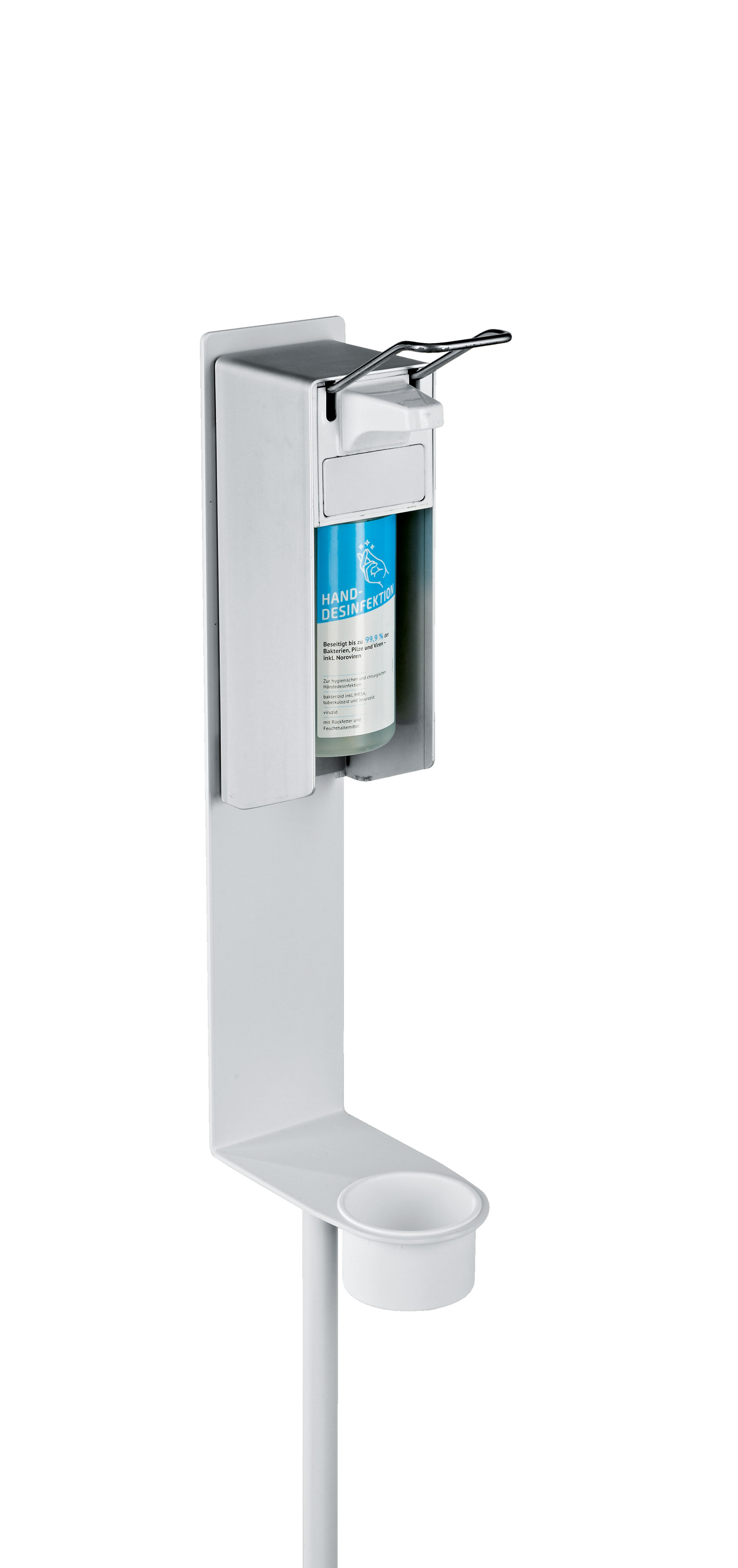K&M 80320-000-76 Desinfektionsmittelständer für Eurospender weiß