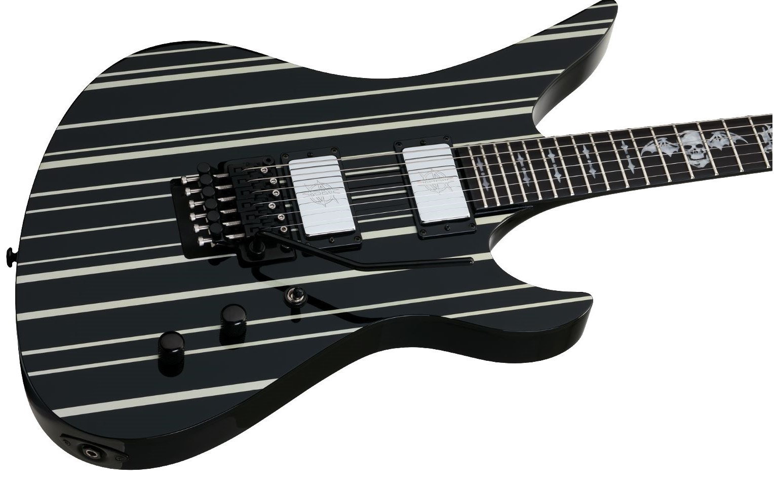 Schecter Signature Synyster Custom FR Gloss Black/Silver Stripes