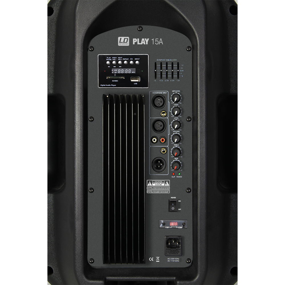 LD SYSTEMS PLAY SERIE - 15" PA LAUTSPRECHER AKTIV MIT MP3 PLAYER