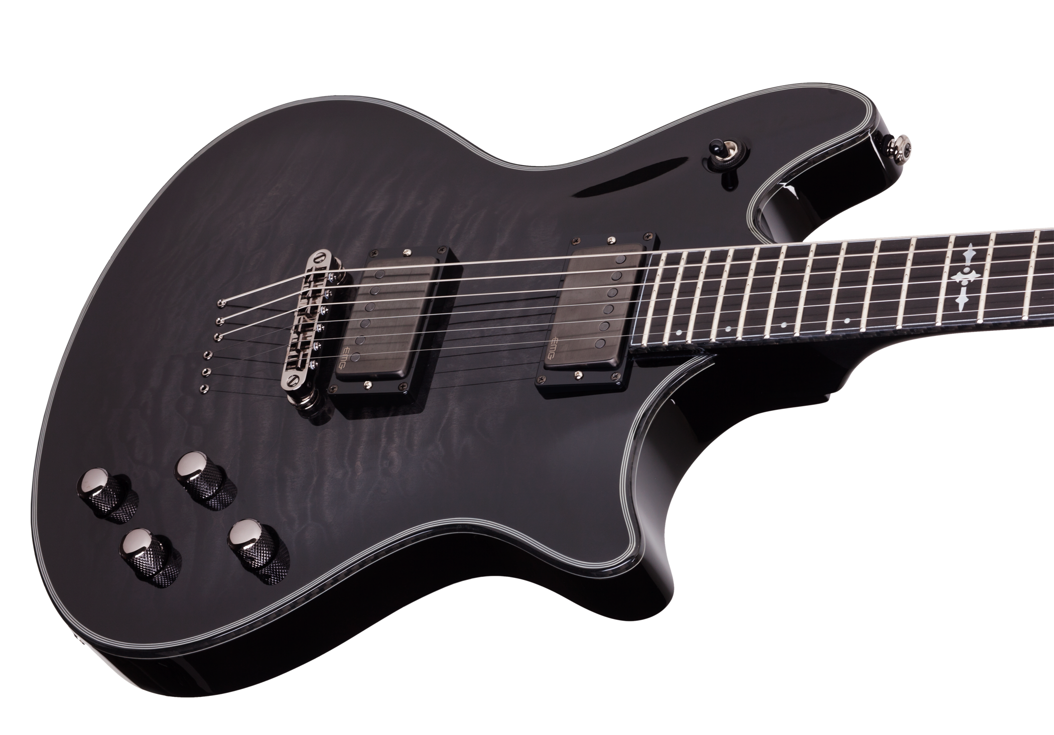 Schecter Hellraiser Hybrid Tempest Trans Black Burst
